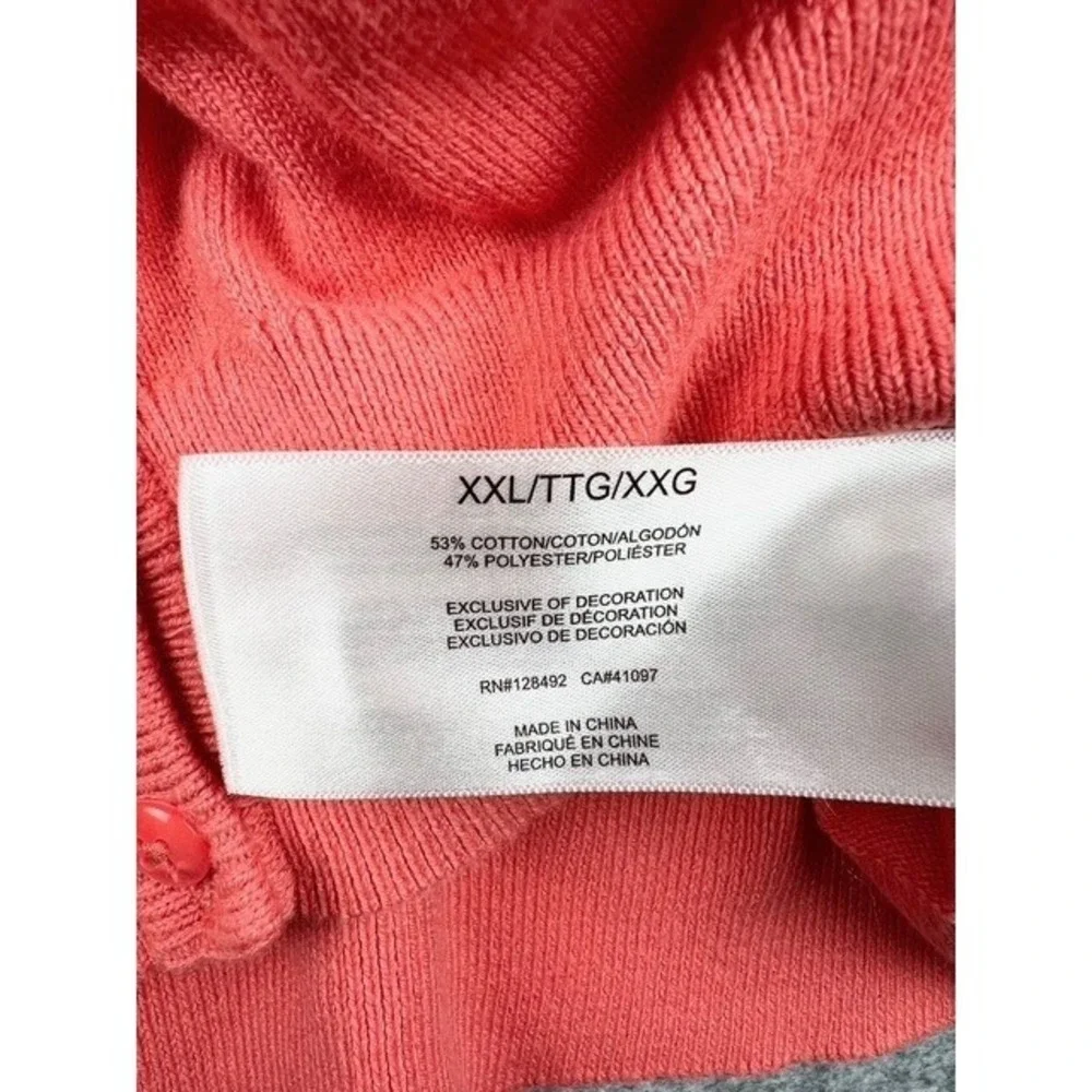 Greg Norman Cardigan Sweater Womens XXL Coral Pink Button Front Knit Top Golfing - Picture 5 of 7